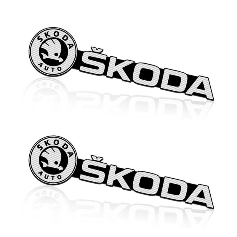 Pegatina para Coche 2/4 Piezas Pegatina para Coche Logo Metálico Altavoz Interno Insignia de Audio Nuevo Para Skoda Octavia Fabia Rapid Yeti Kodiaq Superb Coche