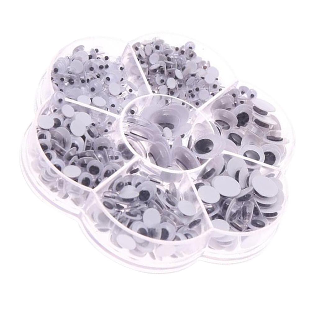 

Eyes Crafts Adhesive Black White Wiggle Eyes Plastic Set for DIY Kids Accessories and Doll Making