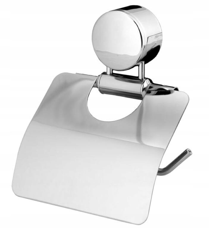 Wall-Mounted Toilet Paper Holder With Flap, Steel, Chrome