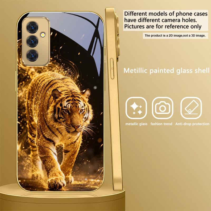 

Тигр силы Для Samsung Galaxy S26 S20 FE S21 S22 S23 Plus S24 Ultra S25Ultra S21+ S22Plus Золотой стеклянный чехол для телефона Galaxy S8