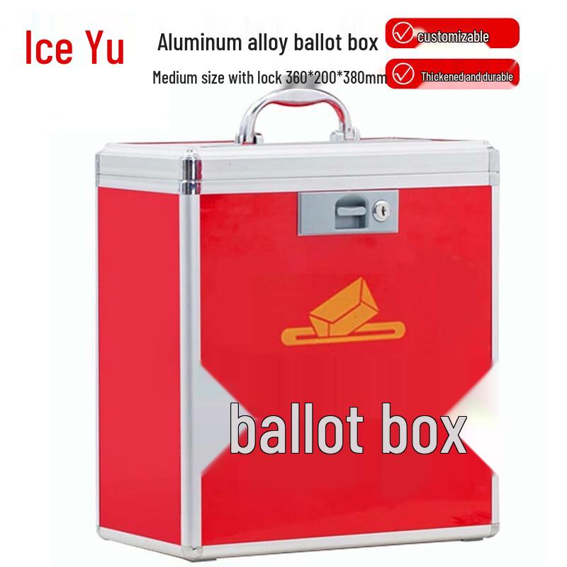 Portable Aluminum Alloy Ballot Box 360x200x380mm