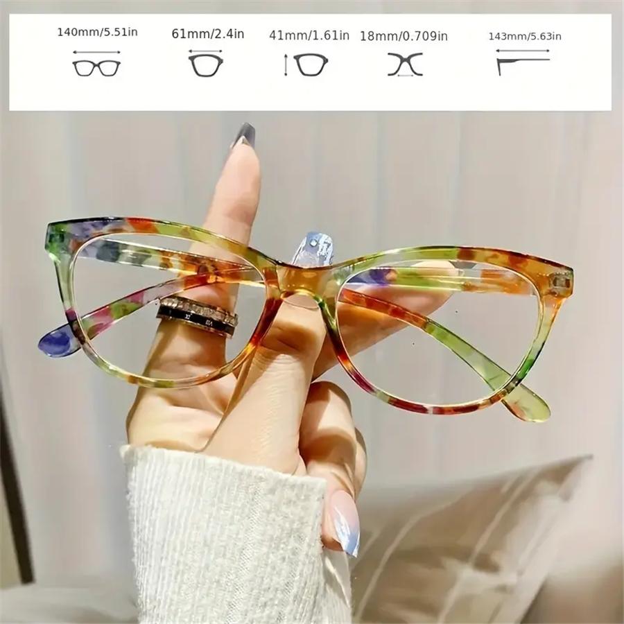 New Cat Eye Reading Glasses Summer Decoration Anti-blue Light Glasses Fashion Package Flower Glasses