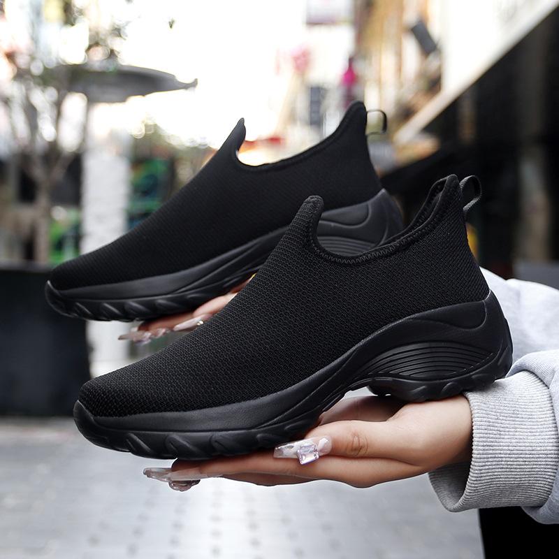 2025 New Spring Soft-soled Fly-woven Mesh Breathable One-pedal Women's Casual Single Shoes Fashion Trend