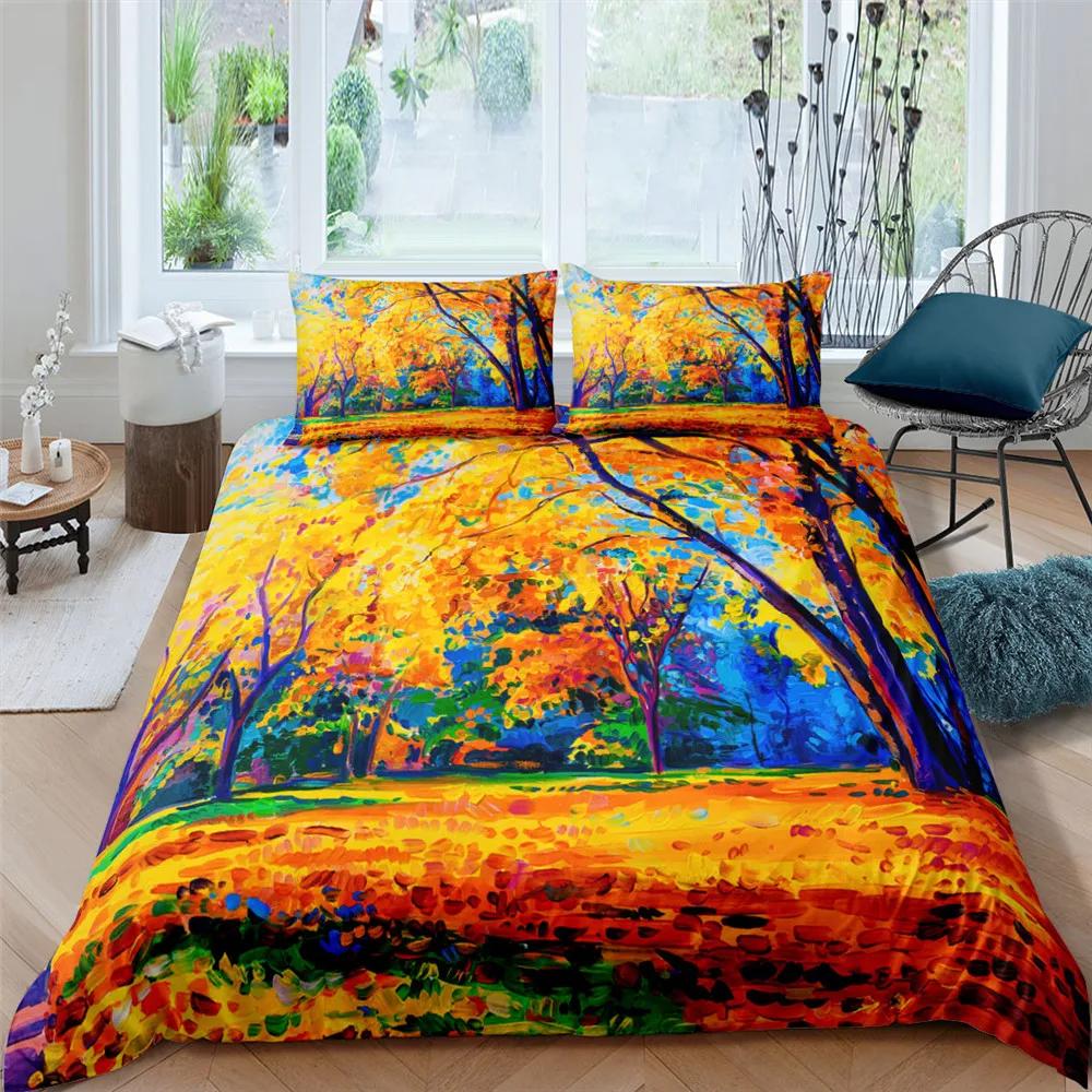 

Картина маслом Пейзаж King Queen Пододеяльник Природный пейзаж Комплект постельного белья Подросток Взрослый Цветочный Океан Здание Полиэстер Одеяло Покрывало 70x133cm 2pcs