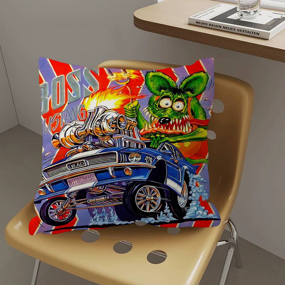 Funny R-Rat F-Fink Pillow Gift Home Office Decoration Bedroom Sofa Car Cushion Cover Case 45x45