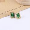 Square Women Heart Love Mahjong Earrings Korean Style Earrings Female Ear studs Geometric Earrings