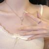 Women Fashion Delicate Star Moon Tassel Pendant Clavicle Necklace