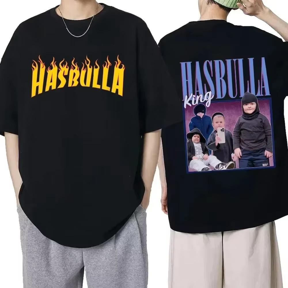 Classic Team Hasbulla Cotton T-Shirt Fighting Hasbulla Graphic T-shirt Hip Hop Men Tee Shirt Tops Women Manga T Shirt Streetwear