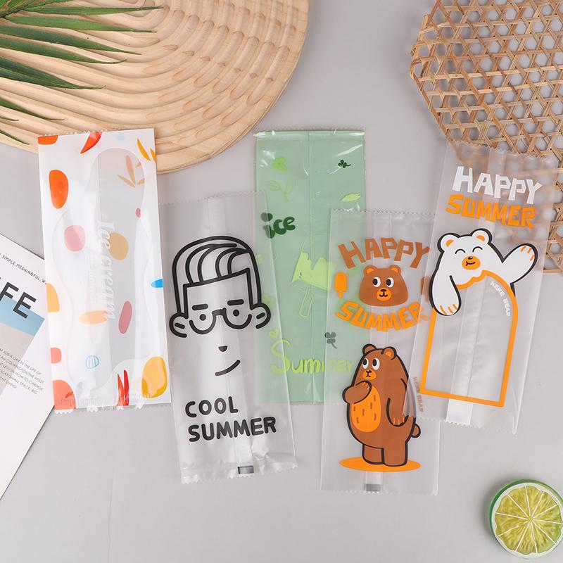 100Pcs Disposable Ice Popsicles Bags Thick Frozen Pops Handmade Ice Cream Plastic Wrappers For Candy Food Grade Packing Bag