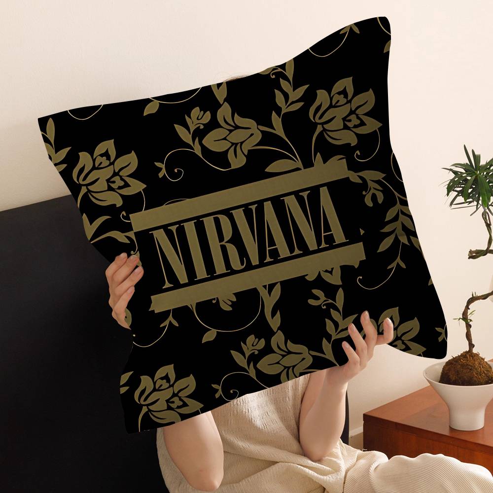 NNirvanas Band Personalized Pillow Cover Kids Bedroom Wild Party Decor Pillowcase Kid Birthday Shower Gift