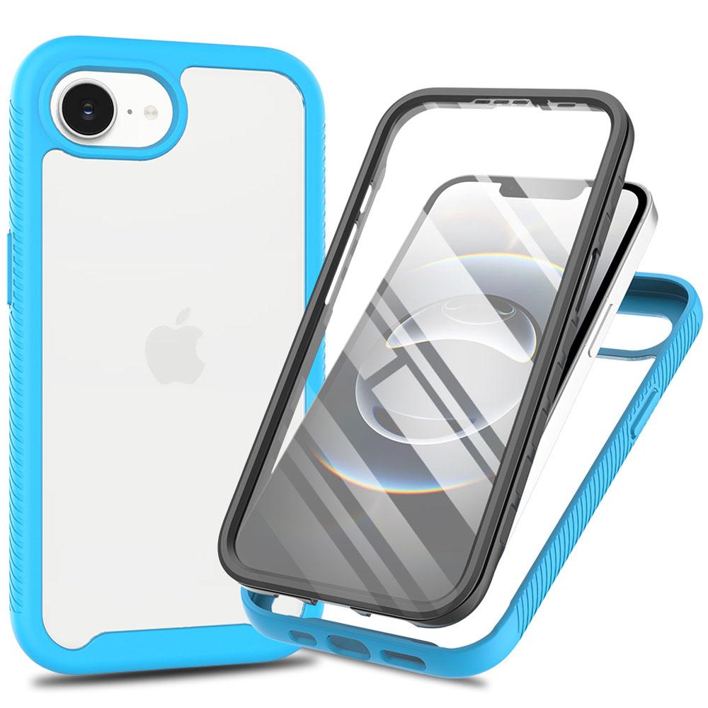 For iPhone 16e Case PC+TPU Phone Clear Back Cover with PET Screen Film