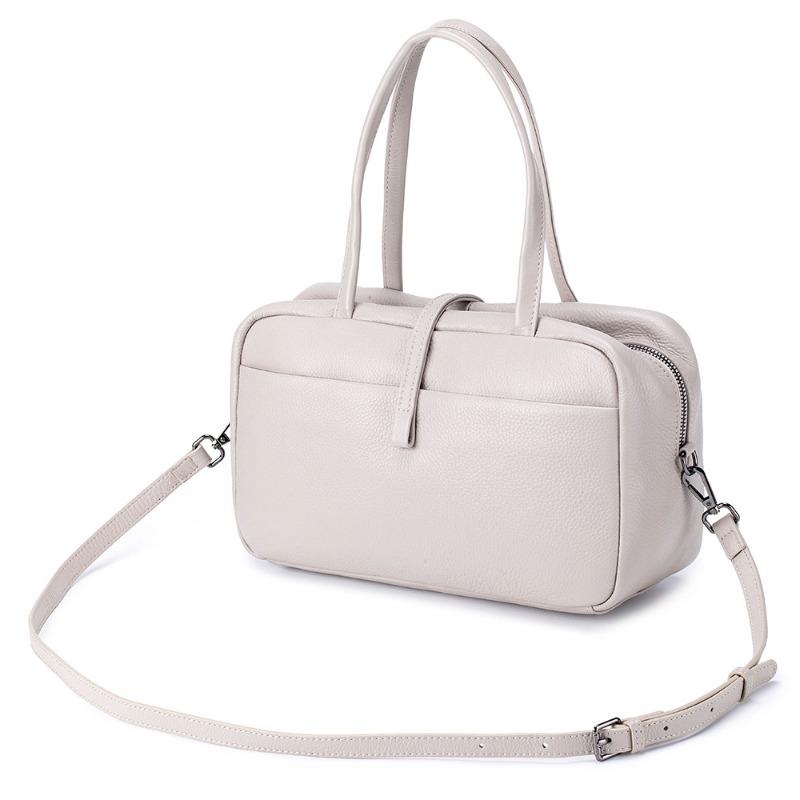 Neue koreanische Version, Unterarmtasche, Rindsleder erste Schicht, tragbare Boston-Damentasche, Schulter-Umhängetasche, weiche Ledertasche für Pendler.