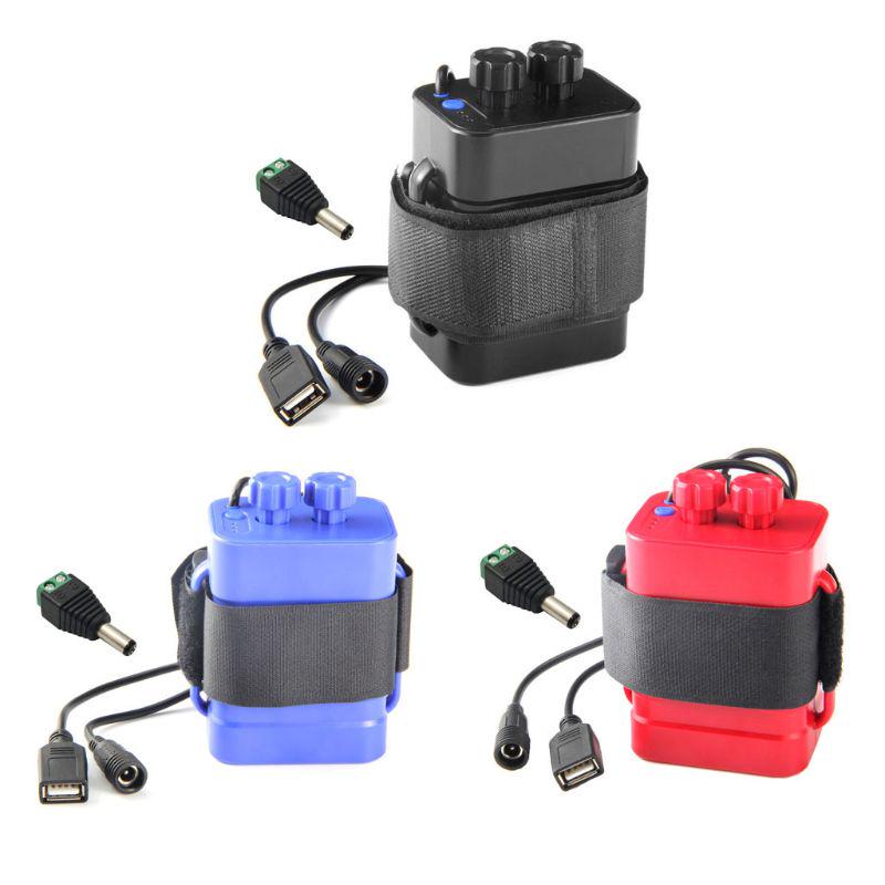 1 Pc 6x18650 12V Rechargeable Battery Pack for Case Waterproof Housing Cover Battery Storage Box with 5.5x2.1mm Adapter