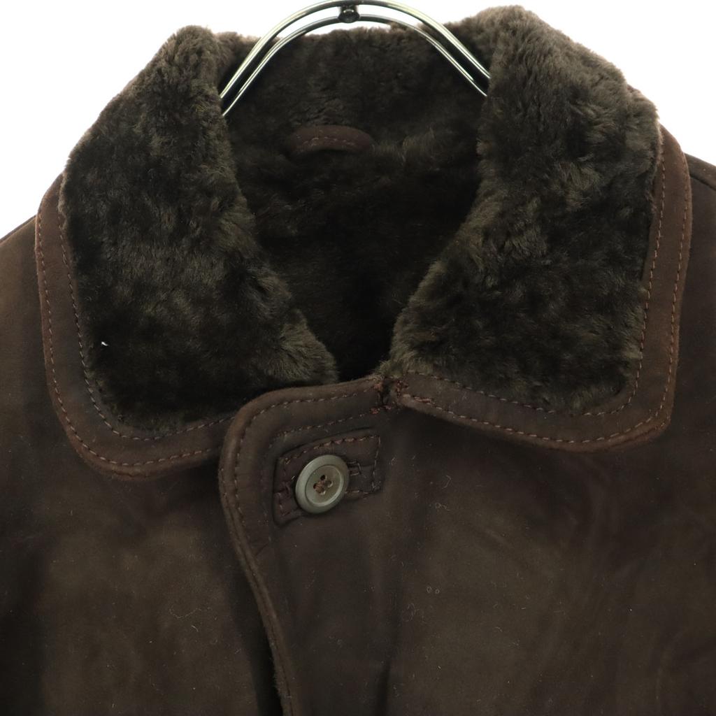 Made In Bulgaria Long Sleeve Mouton Coat S Brown Wool Women Used