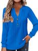 Elegant V-Neck Long Sleeve Plus Size T-Shirt for Autumn/Winter