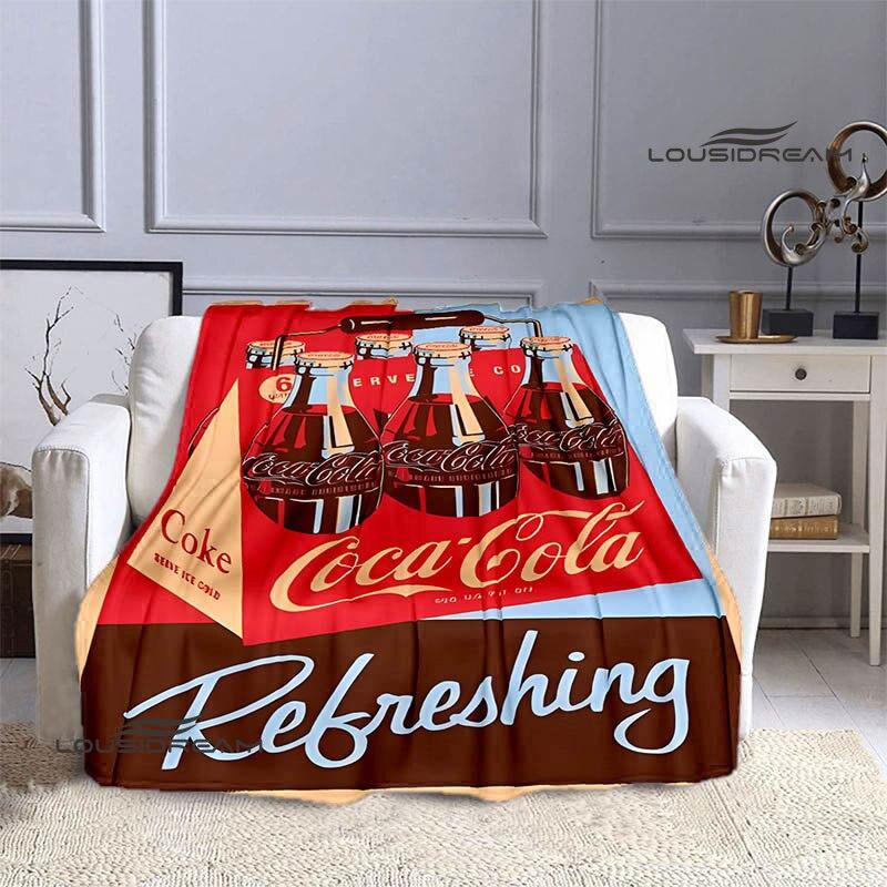 Coke logo printing blanket art decorations children's warm blankets flannel soft and comfortable blankets home travel blankets