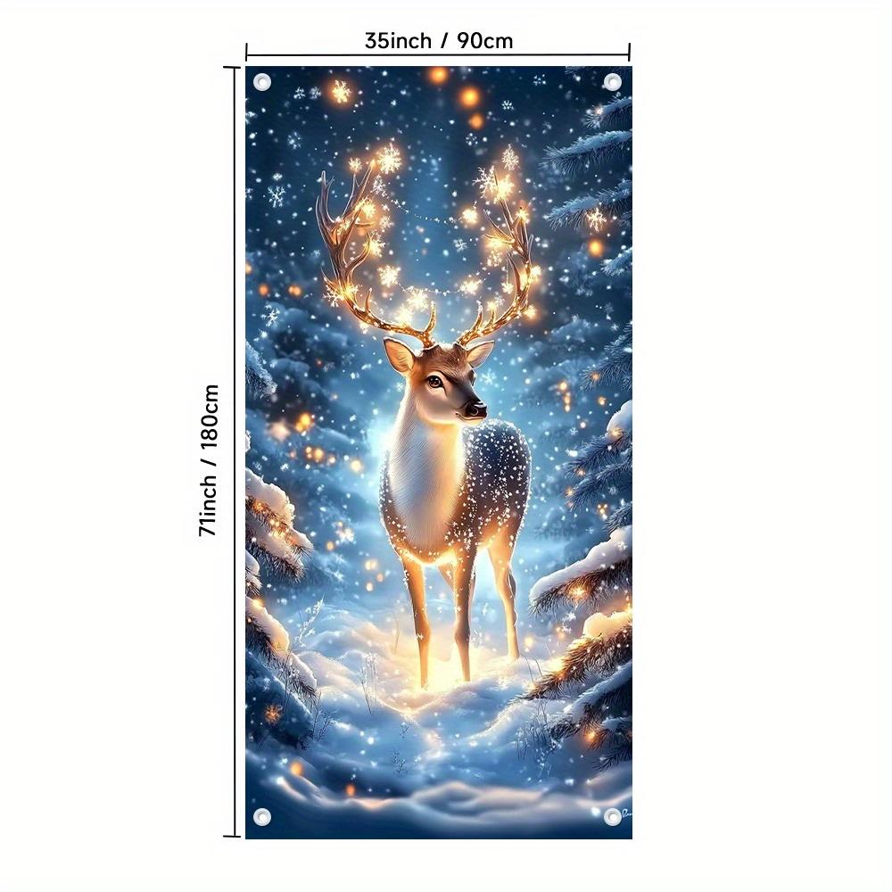 Colorful Reindeer and Snowflake Christmas Flags Easy To Hang Design for Indoor and Outdoor Holiday Decorations