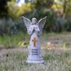 Statui Înger Grădină Rășini Decorațiuni Exterioare, Figurine Îngeri Solare Luminoase pentru Decorațiuni Grădină Curte Artă Cadou Comemorativ