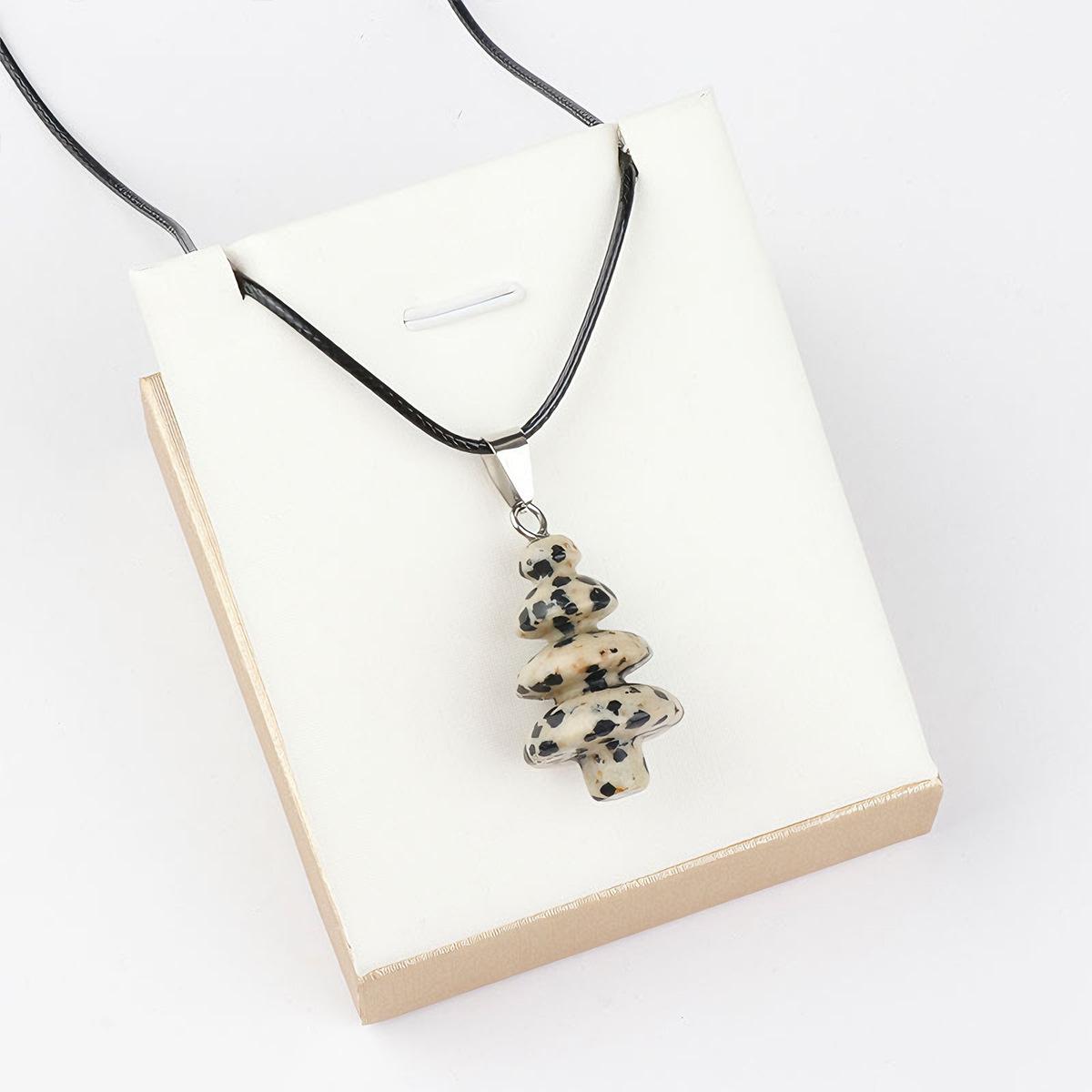 

Christmas Natural Crystal Pendant, Natural Stone Pine Tree, Christmas Tree Necklace, New Year Christmas Gift
