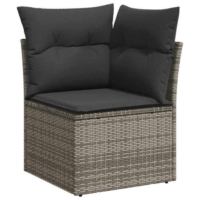 VidaXL Salon de Jardin avec Coussins 7 pcs, Canapés de Terrasse, Ensemble de Meubles de Patio, Mobilier d'Extérieur, Gris 3226144