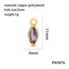 18K Gold-Plated Zircon Marquise Pendant DIY Jewelry Materials
