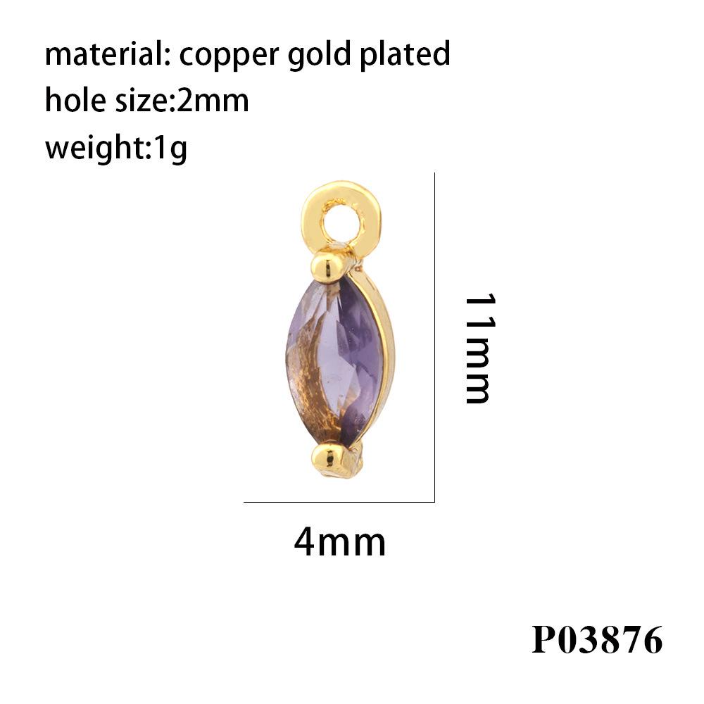 18K Gold-Plated Zircon Marquise Pendant DIY Jewelry Materials