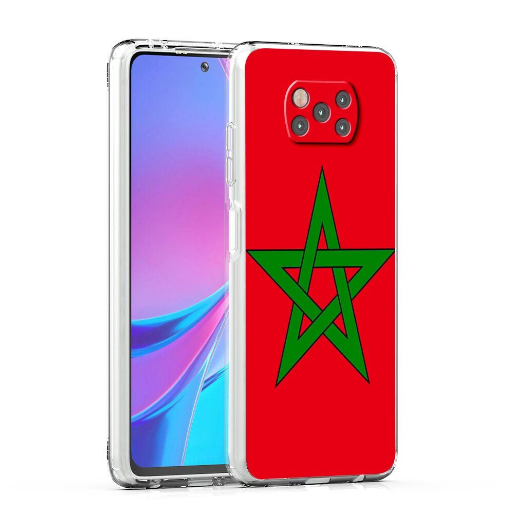 Morocco Flag Soccer Phone Case For Xiaomi Poco X3 NFC F3 M3 X4 X5 Pro 5G Mi 11 12 Lite Ultra 11T 11X 12T Pro 11i Clear Cover