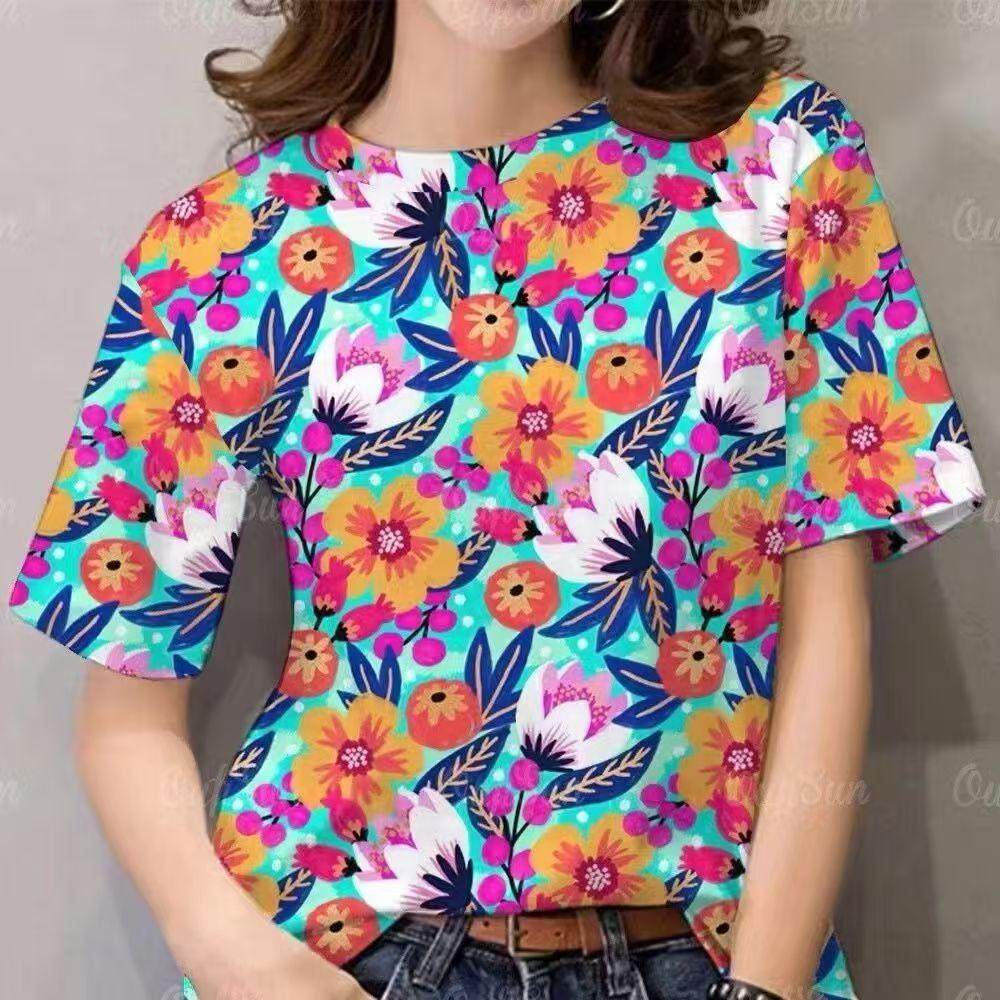 Women s printed short-sleeved T-shirt S