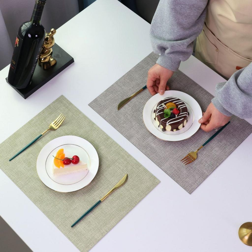 Placemat, tableware, tablecloth, premium cloth pattern, dining table mat, square thermal insulation mat, plate mat, coaster, washable