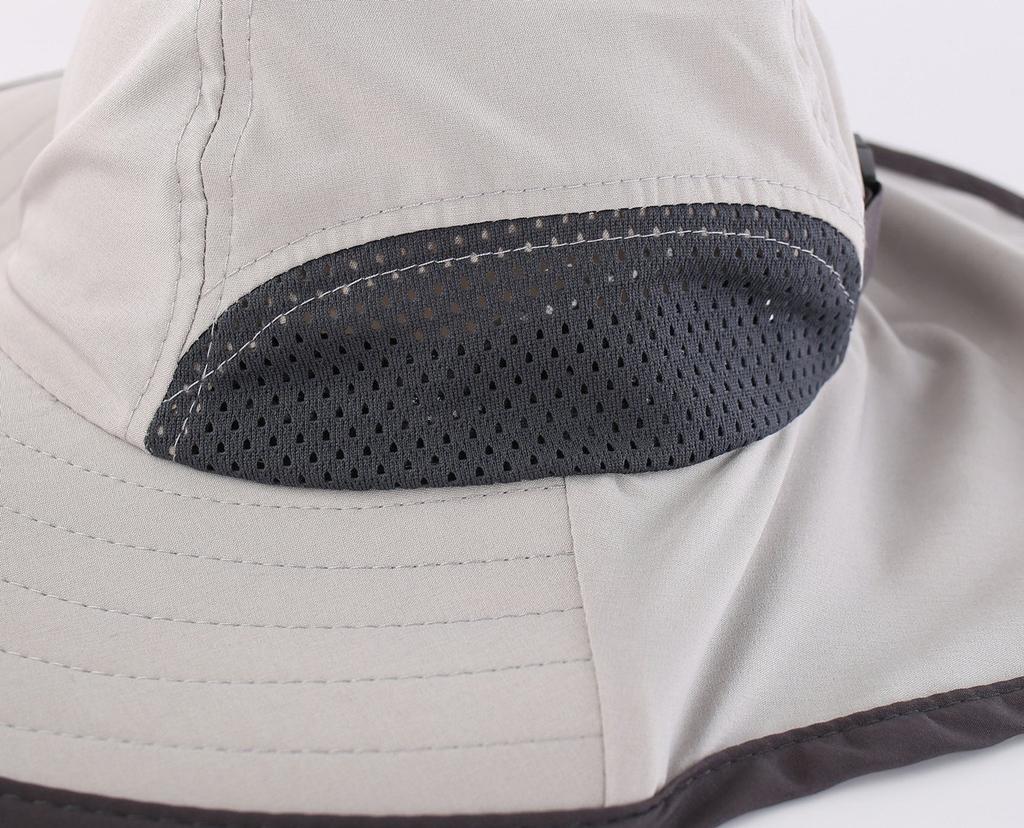 Conectaile Summer UPF Wide Brim Safari Hat with Sun Hat for Boys and UV Gray Kids' 50+ Flap, Girls, Protection,