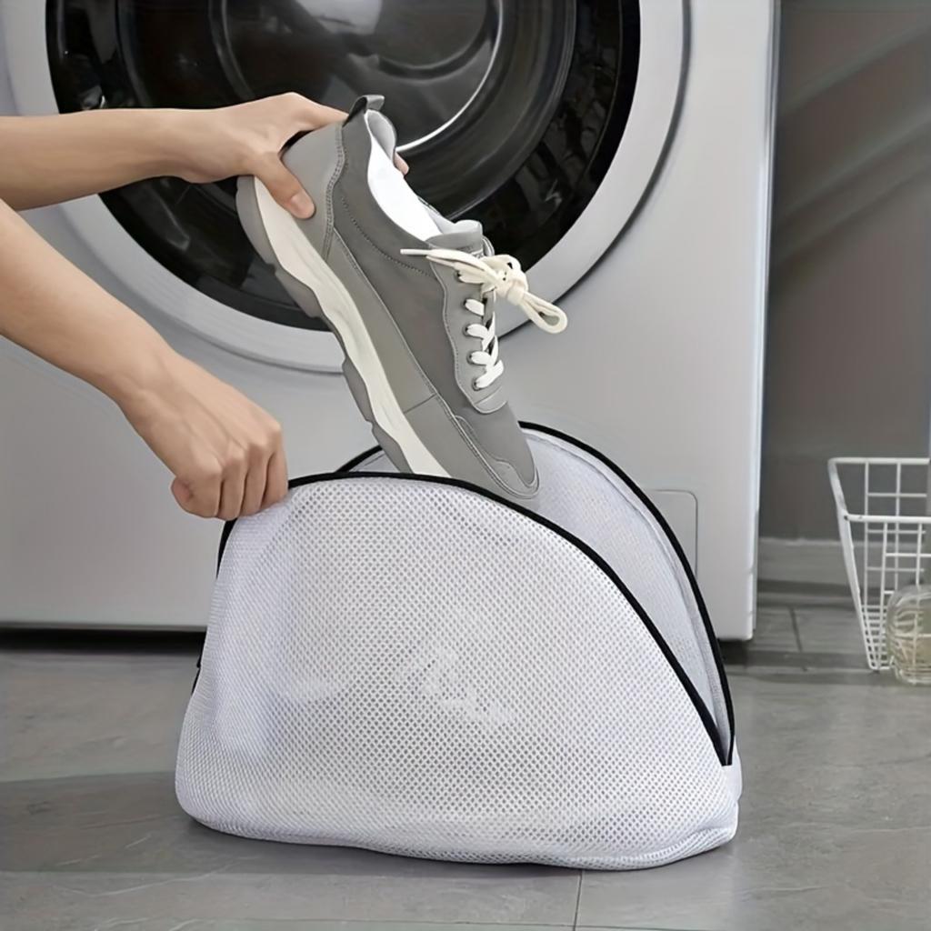 1/2pcs Laundry Bag Mesh Durable Polyester Shoe Wash Bag, Laundry Protector for Sports Shoes & Fine Clothing