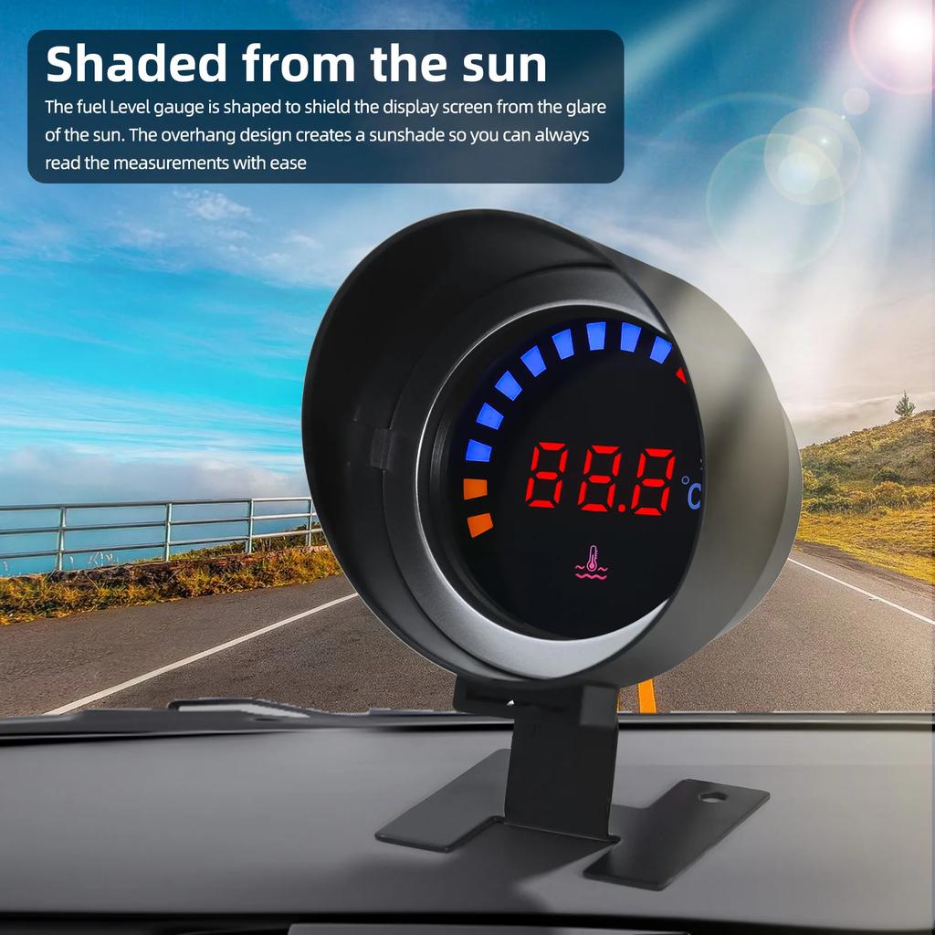 AD 45~120 ℃ Water Temperature Gauge Car Digital LCD Water Temp Meter With 10mm Temperature Sensor Adapter For 12V 24V Car Truck