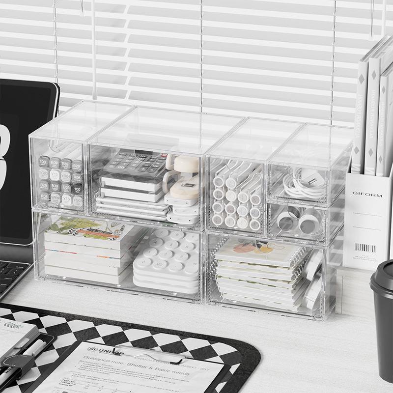 Acrylic Transparent Multi-Layer Desk Organizer with Drawers
