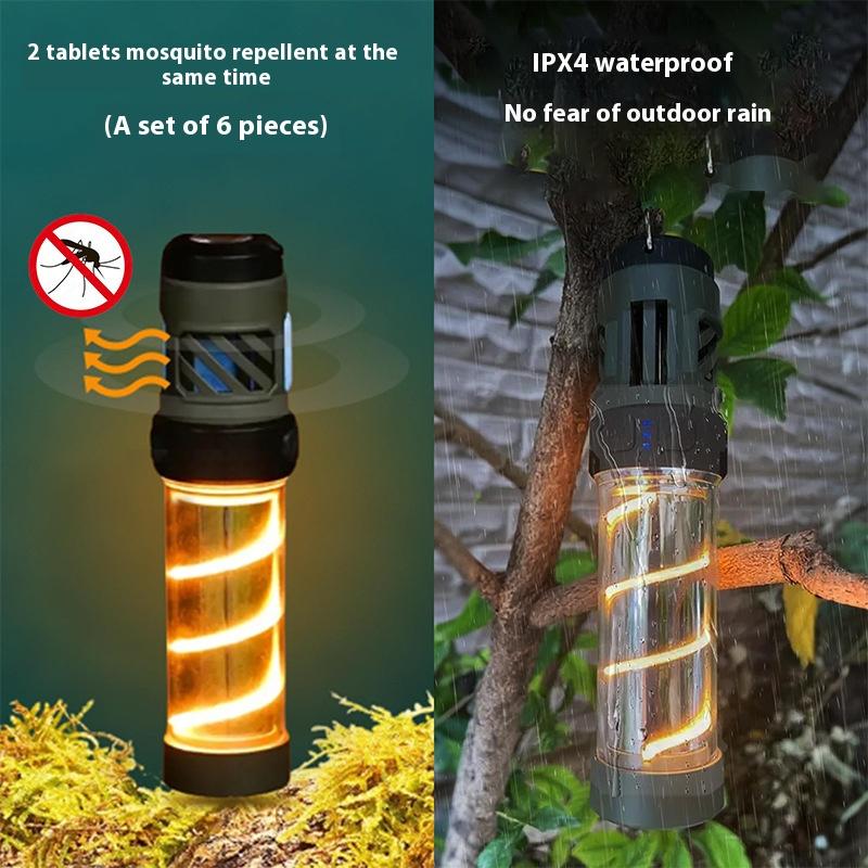 Multi-function Camping Mosquito Lamp Rechargeable Portable LED Flashlight Outdoor Lighting Mosquito Repellent Light with Tripod