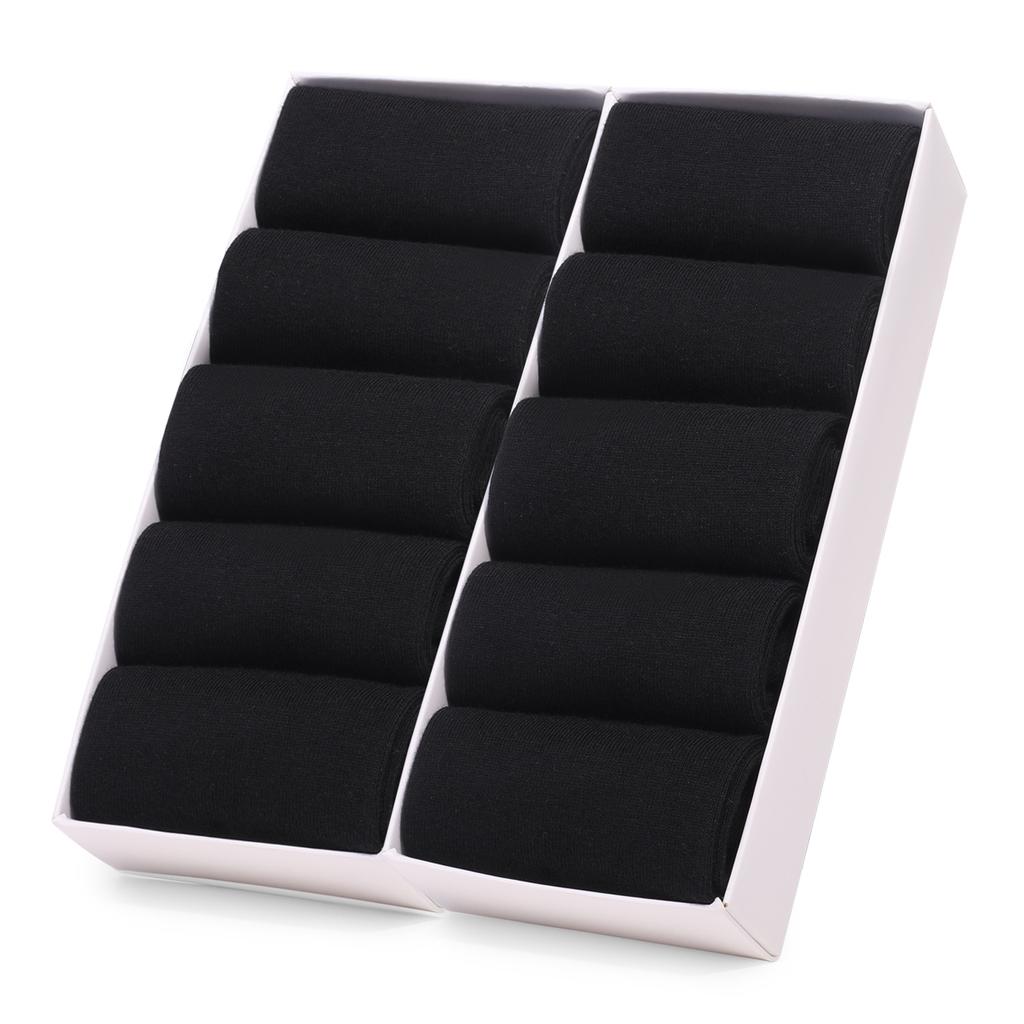 10Pairs/Men's Business Cotton Socks Solid Color Dress Office Men's Socks Spring Autumn Antibacterial Non-slip Comfort Socks Men