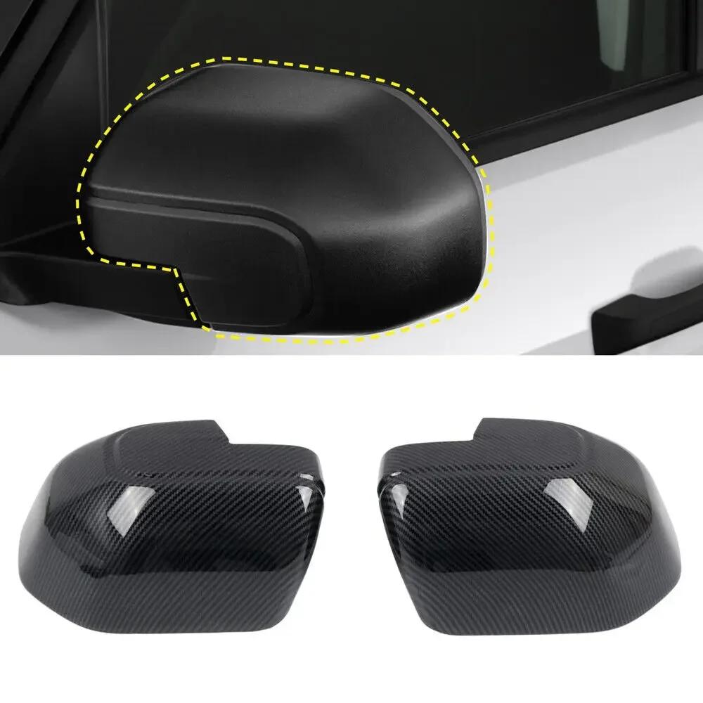 For Ford Bronco 2025-2025 Car Sticker Rearview Side Mirror Cover Wing Cap Exterior Door Rear View Case Trim Carbon Fiber Look