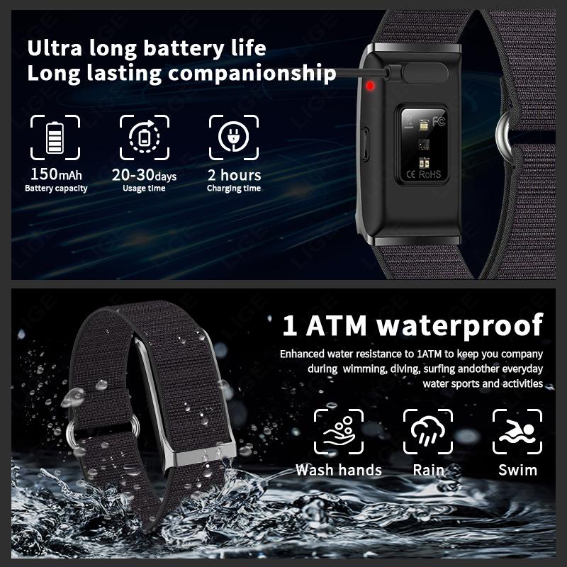 Smart Watch Men Women Fitness Smart Bracelet Sports Band Heart Rate Blood Pressure Monitor Waterproof Multifunction Watches
