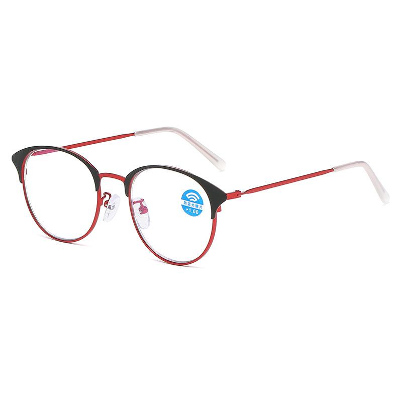 

+1.0 До +4.0 Круглые Ретро Розовые Очки для Чтения Анти-Синий Свет Пресбиопические Ультралегкие Высококачественные Металлические Очки +400