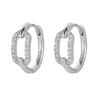ANENJERY Zircon Hollow Geometric Huggie Hoop Earrings For Women Temperament French Jewelry