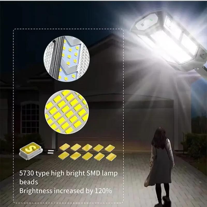 LED Solar Street Light Outdoor Waterproof Motion Sensor Remote Control Lights 3 Mode Courtyard Porch Decorative Wall Lamp