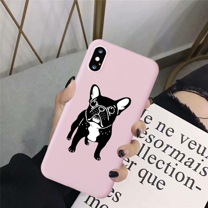 

New Cute Brindle Frenchie Puppy Case for IPhone 14 13 12 11 Pro X XR XS Max 7 8 Plus SE 13 Cover Soft Silicone Phone Case Capa iphone X XS