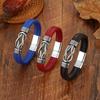 Adjustable Twist Cuff Braided Leather Bracelet For Men With Magnetic Clasp Design