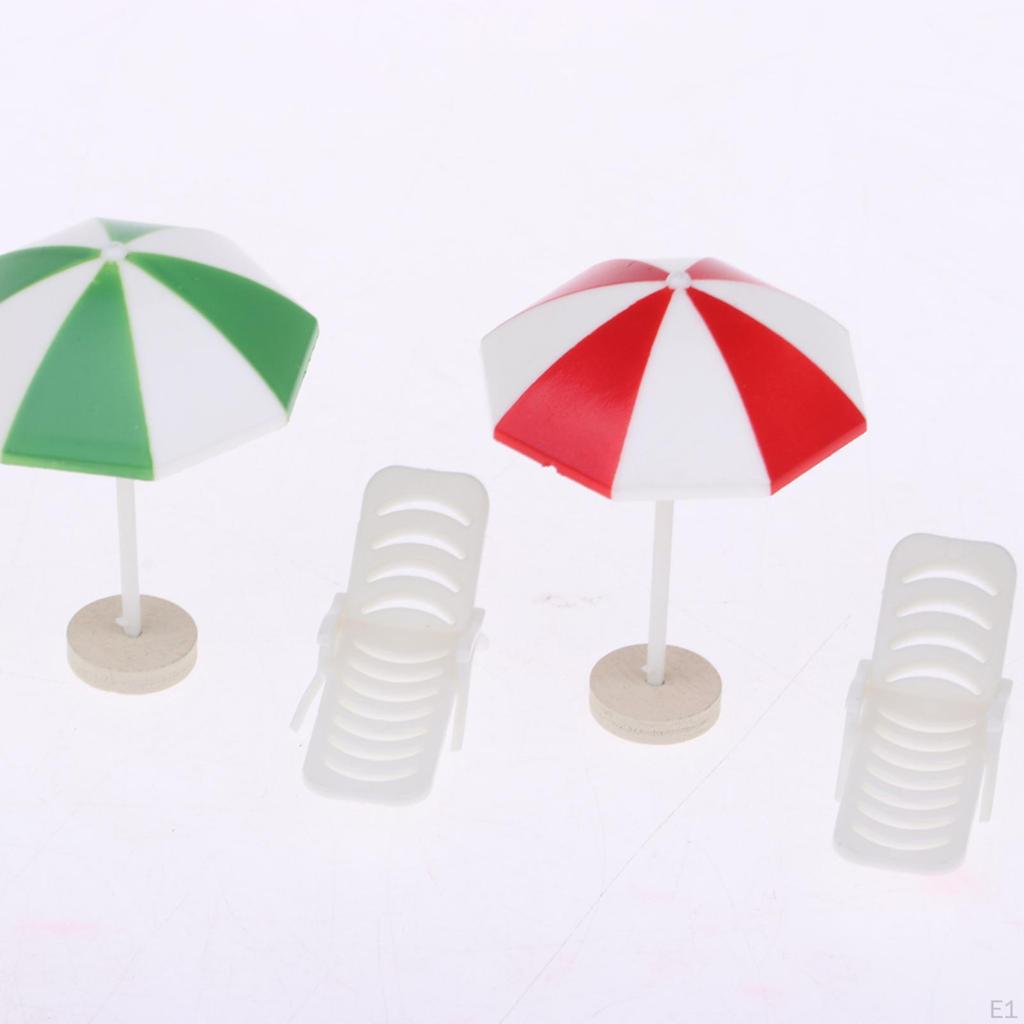 Dollhouse Beach Accessories Furniture Kit Garden Outdoor Life Scenes Decor, Cake Topper, Aquarium