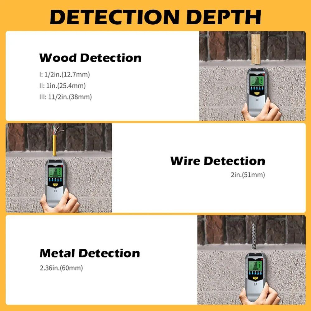 Przenośny Cyfrowy Wyświetlacz Elektroniczny Detektor Ścienny 5 w 1 Wielofunkcyjny Detektor Metali Wysokiej Precyzji Ręczny Lokalizator Drewna