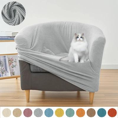 Hussen für Tub-Sofas Jacquard Elastisch Badewannen-Sessel Überwurf Heimdekor Schmutzabweisend Clubsesselhussen für Wohnzimmer Haustier Kind Hülle