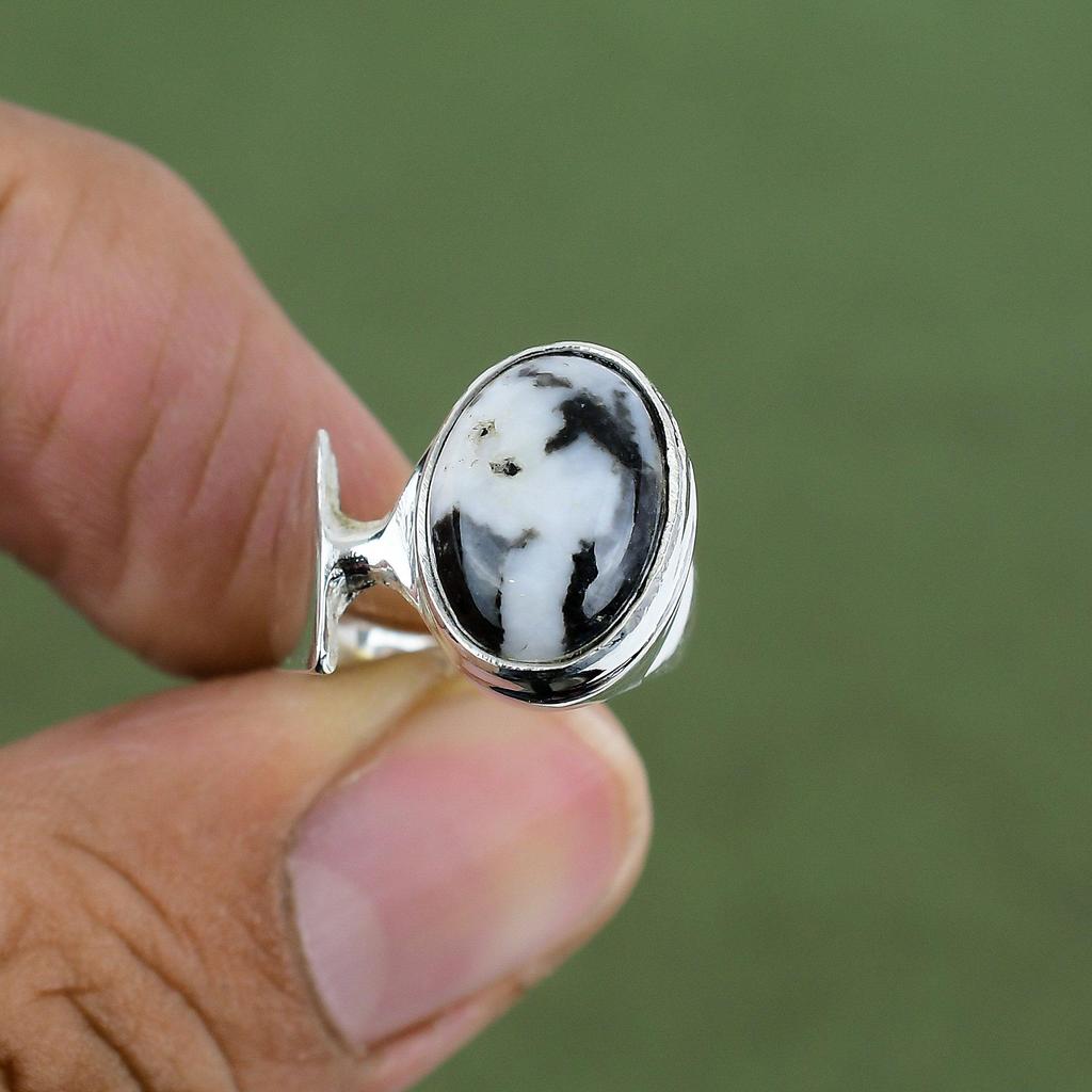 White Buffalo Turquoise Ring 925 Sterling Silver Rings Boho Style Ring Gemstone Ring Handmade Jewelry Gift For Mother Available In Ring Size