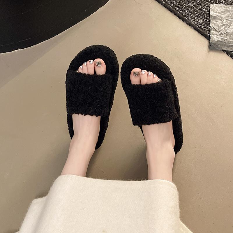 Fashion Slippers Women's Autumn and Winter Outings Flat Bottom Cotton Mopping