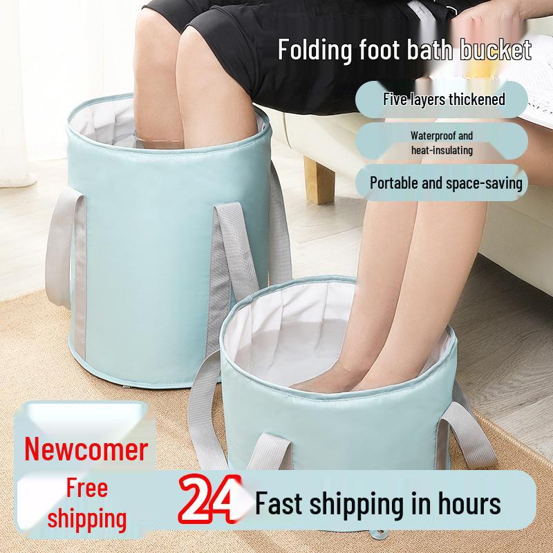 Portable Three-Dimensional Folding Foot Bath: Heat-Preserving, Tip-Resistant, Multifunctional Foot Soak Bucket for Travel and Home Use.