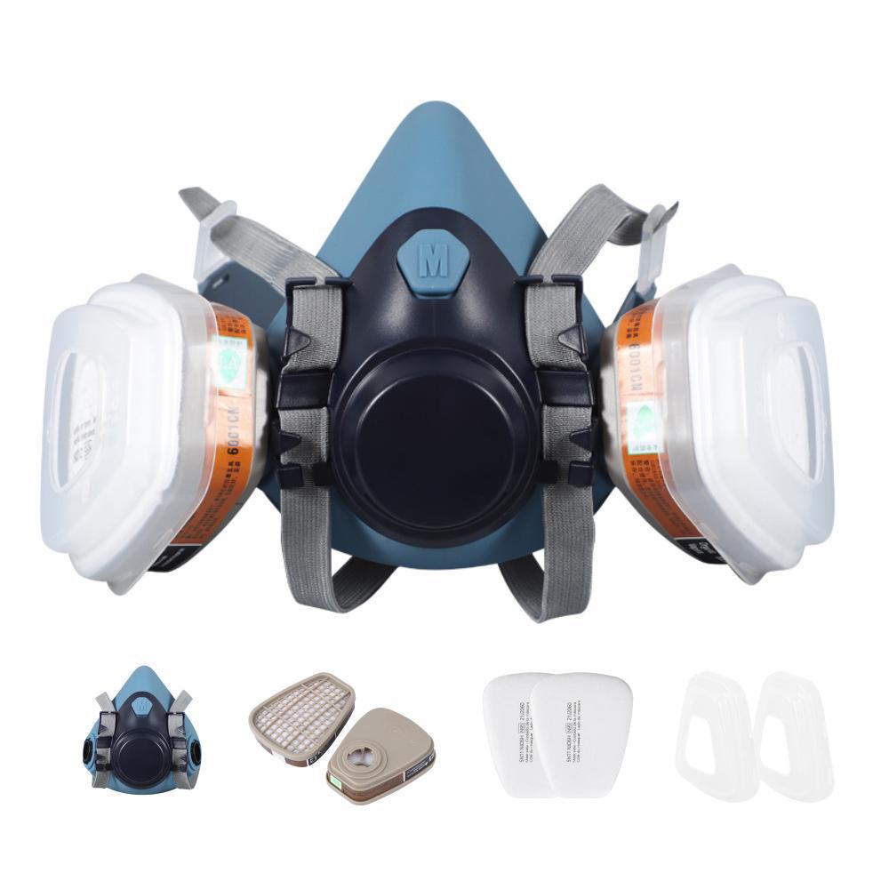 Half-Face Gas Mask for Spray Painting, Chemical Work, Mining, Grinding, Pesticide, and Decorative Use