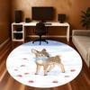 1pc deer strawberry Round Chair mat office Area Rug - Non-Slip, Floor Mat for Office, Bedroom, and Indoor Decor p127154